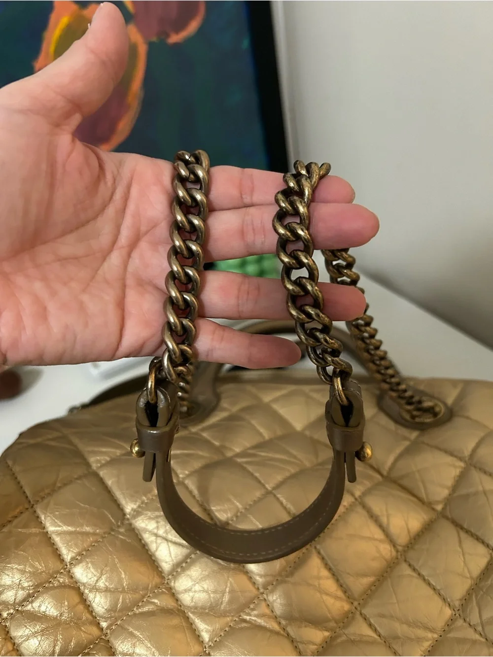 CHANEL Metallic Gold Bag - Picture 5 of 14